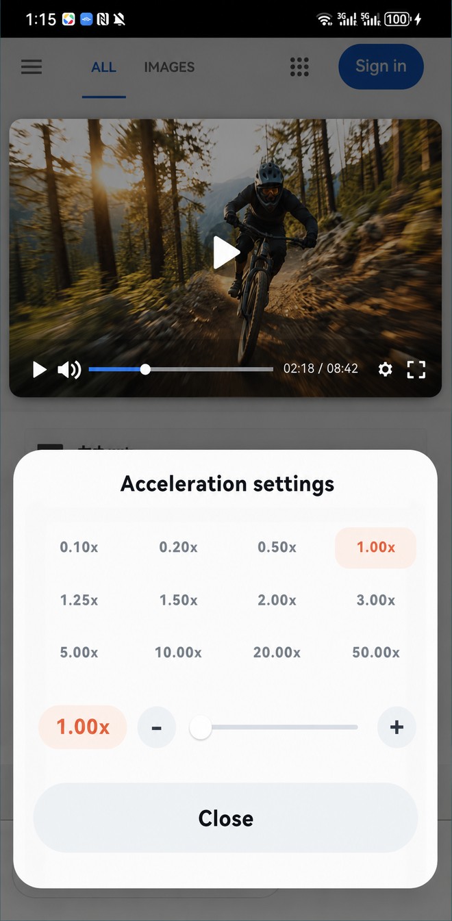 Zixia Browser video acceleration settings